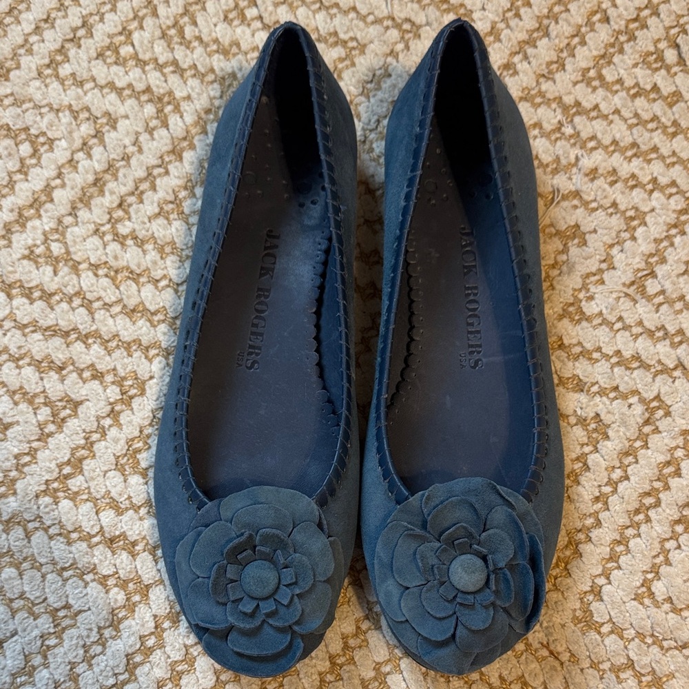 Jack Rogers Navy Floral Flats